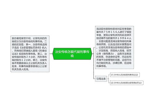 治安传唤怎能代替刑事传唤