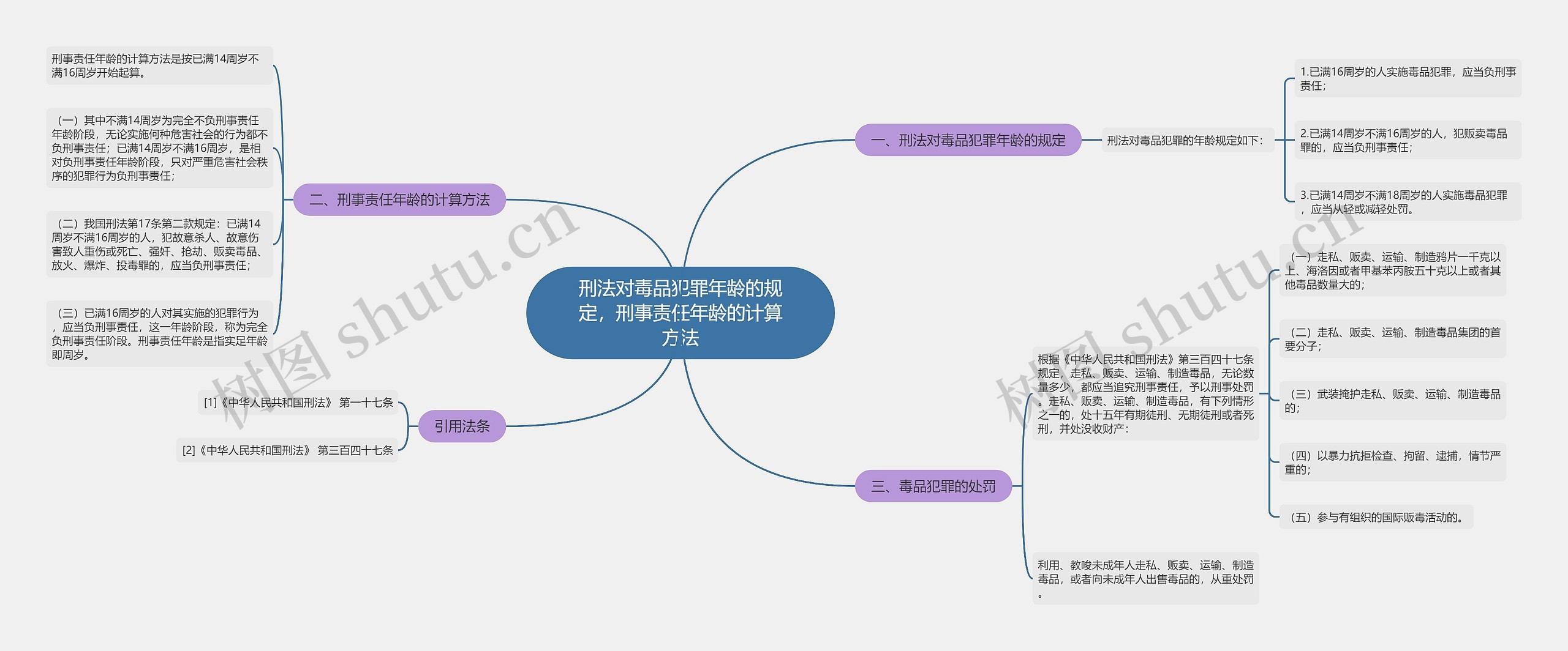 刑法对毒品犯罪年龄的规定，刑事责任年龄的计算方法思维导图