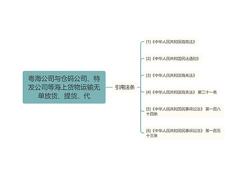 粤海公司与仓码公司、特发公司等海上货物运输无单放货、提货、代