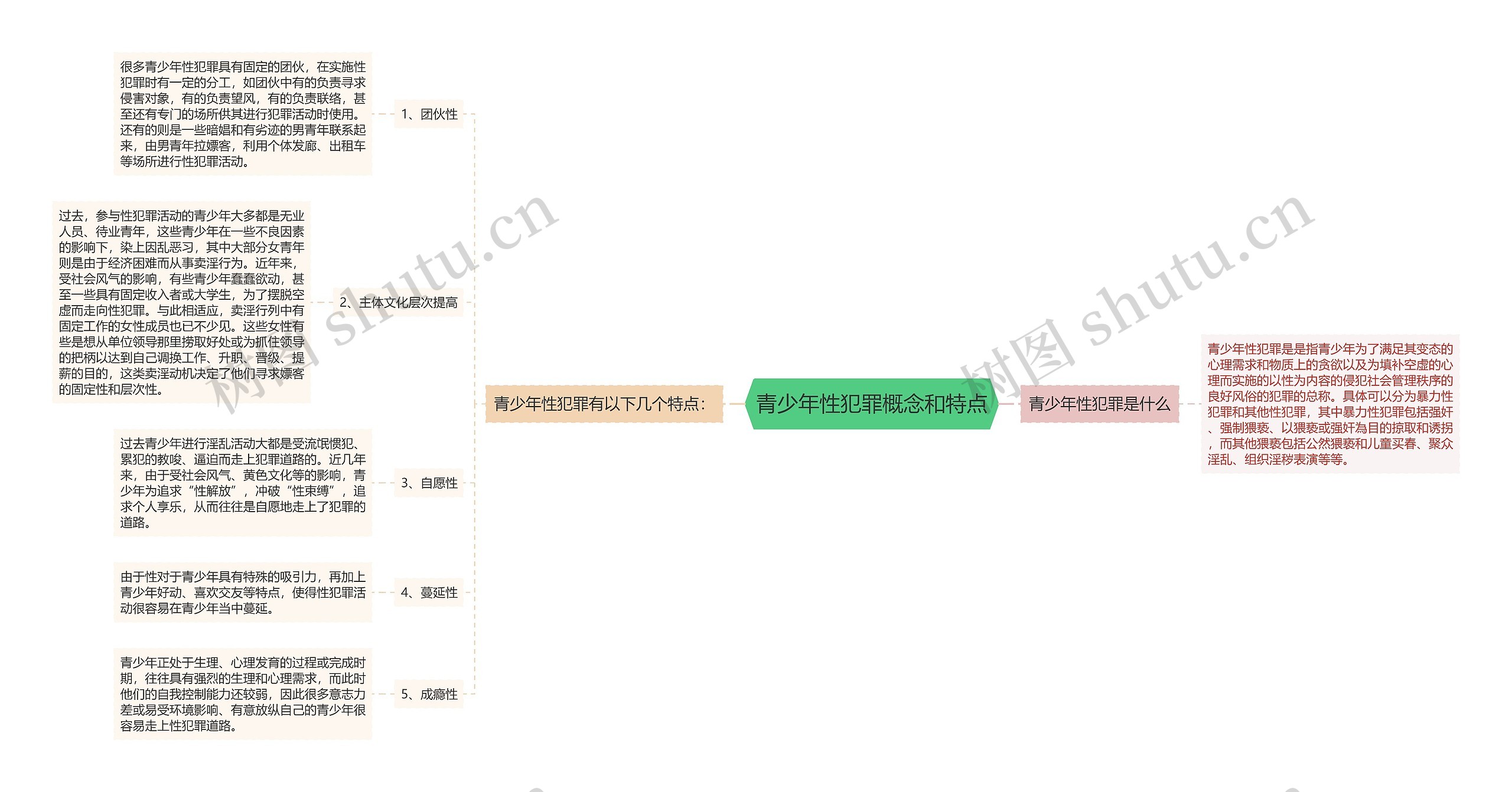 青少年性犯罪概念和特点思维导图