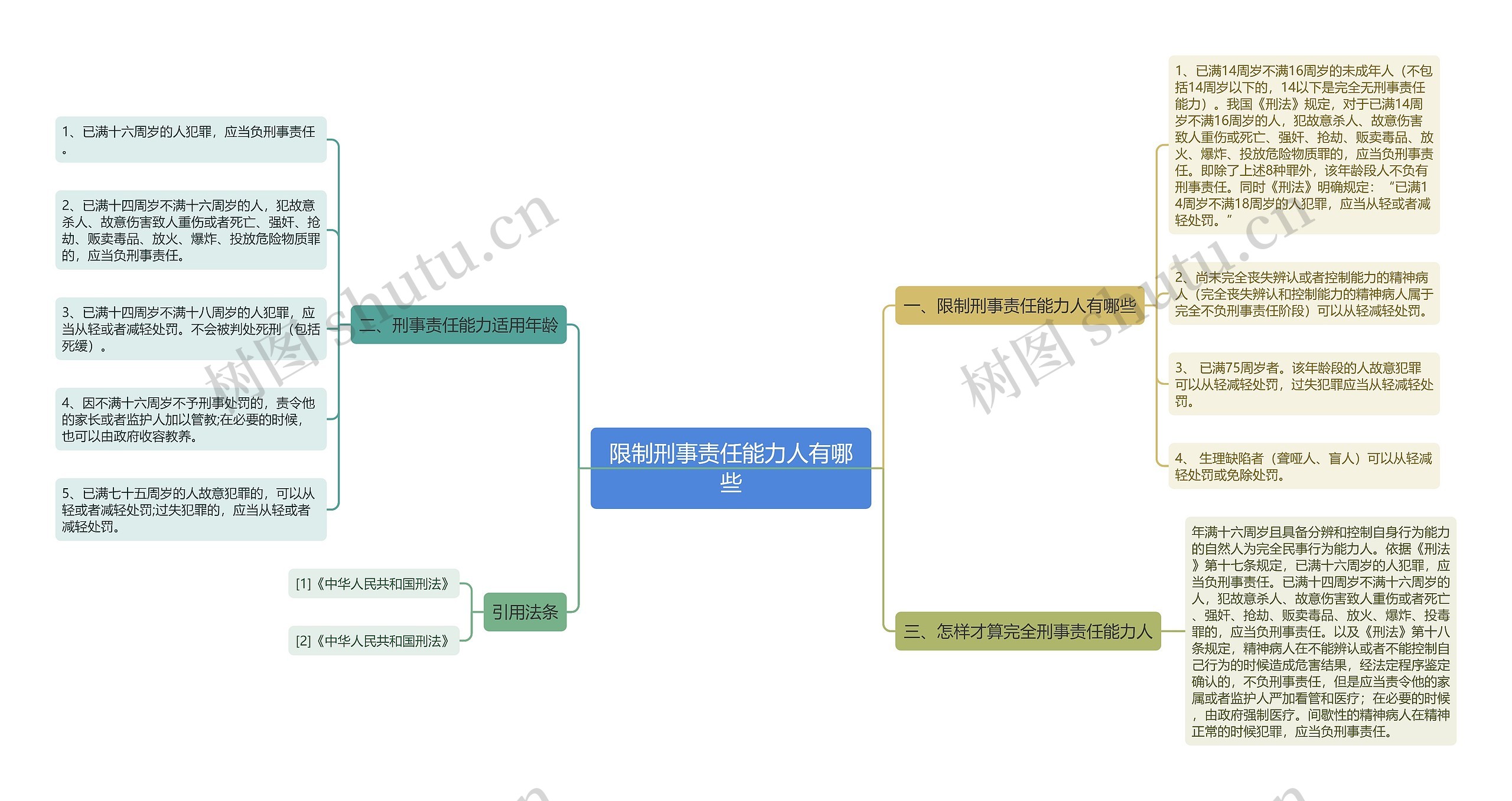 限制刑事责任能力人有哪些思维导图