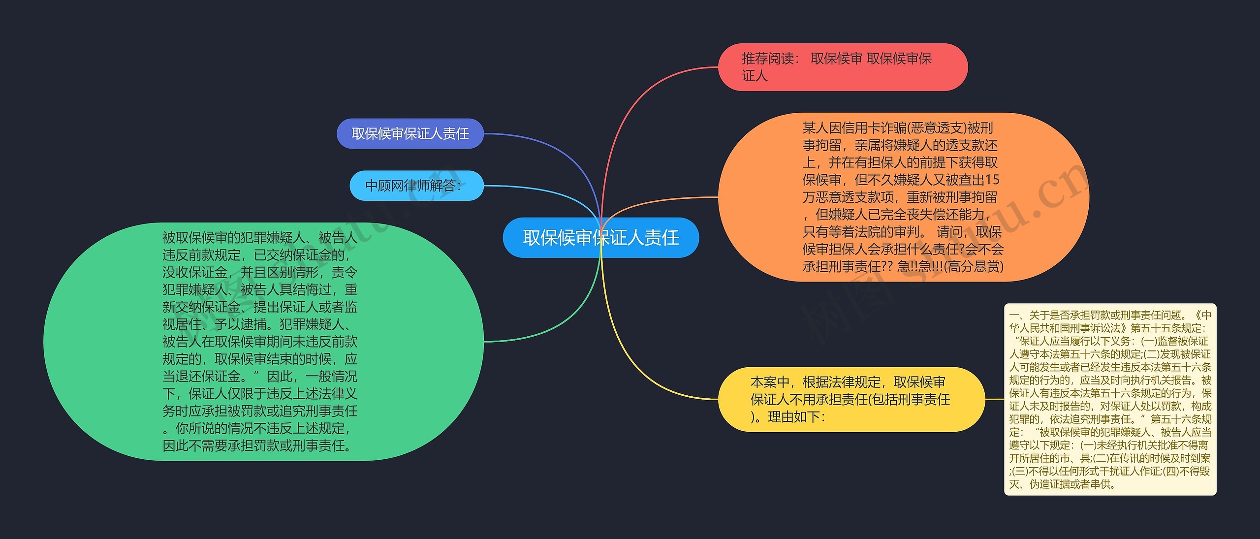 取保候审保证人责任思维导图