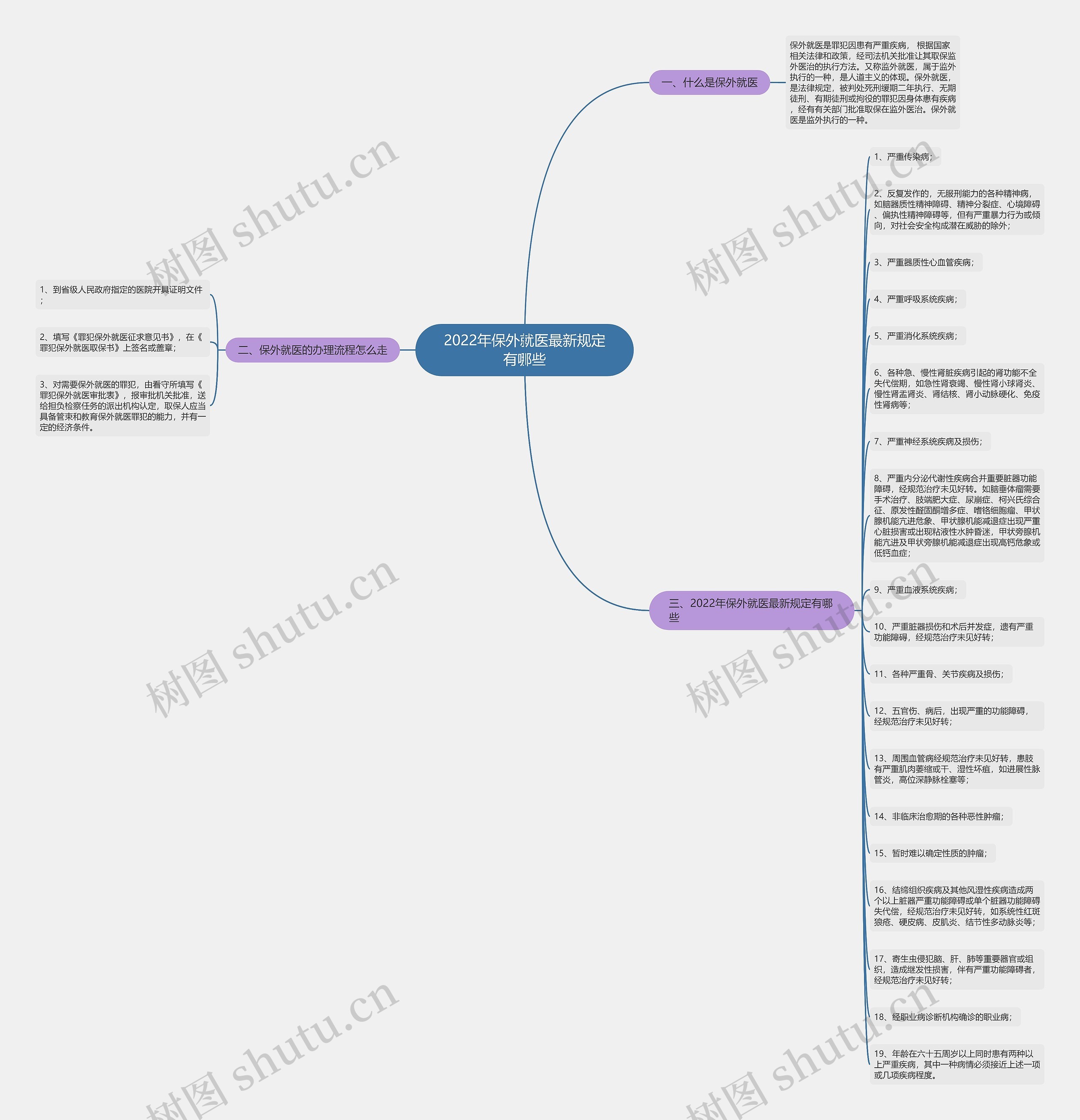 2022年保外就医最新规定有哪些思维导图