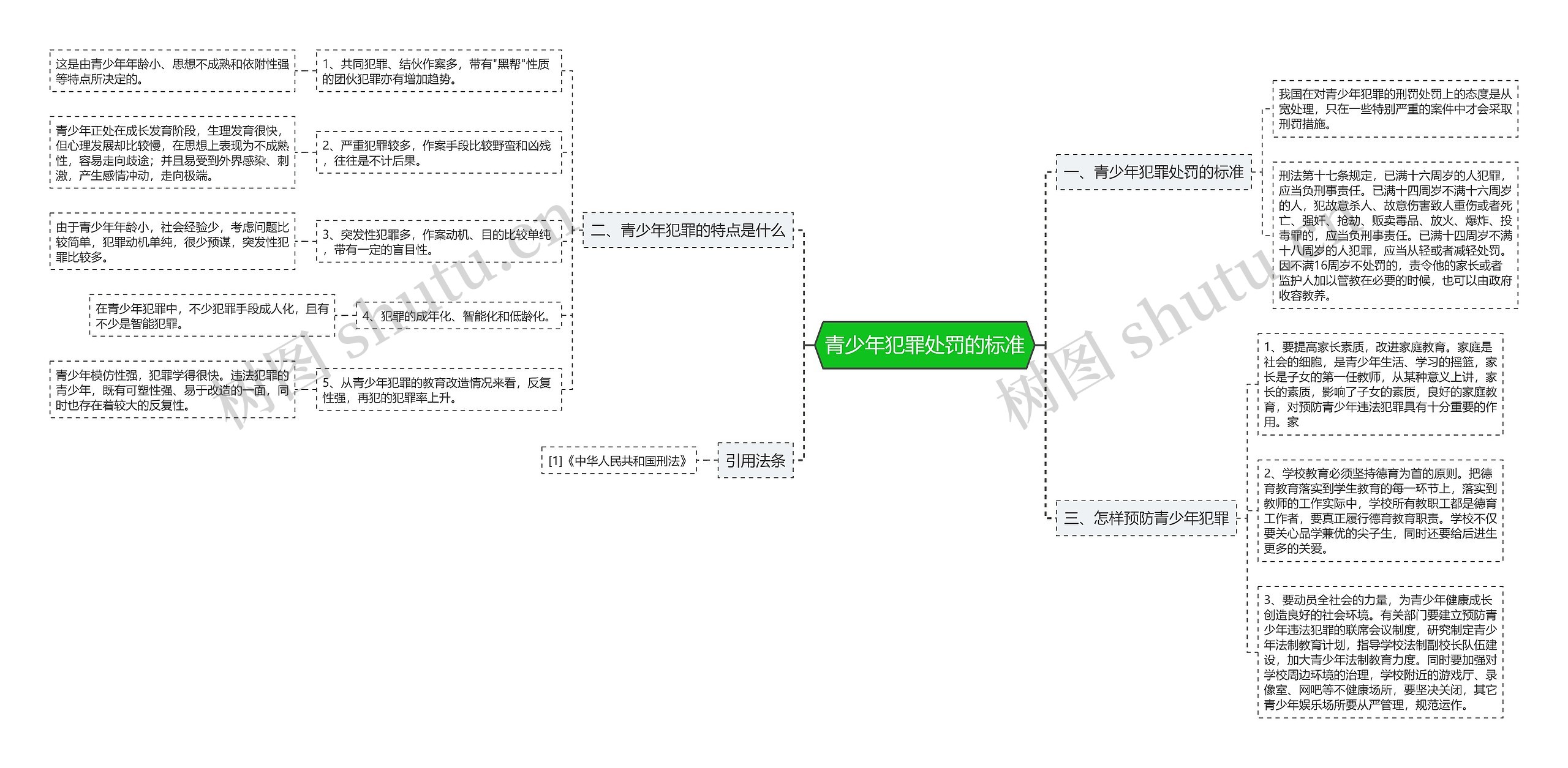 青少年犯罪处罚的标准思维导图