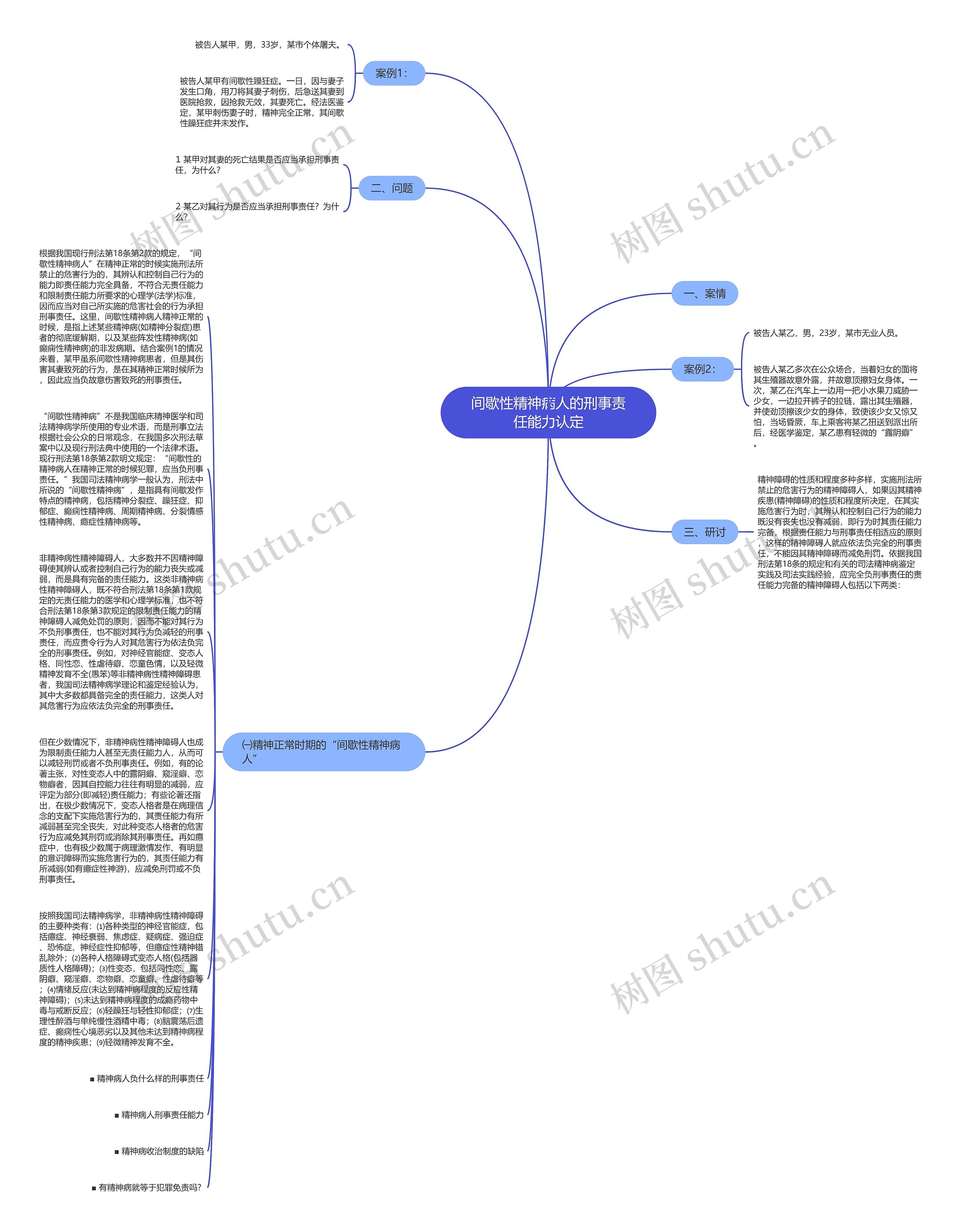 间歇性精神病人的刑事责任能力认定思维导图