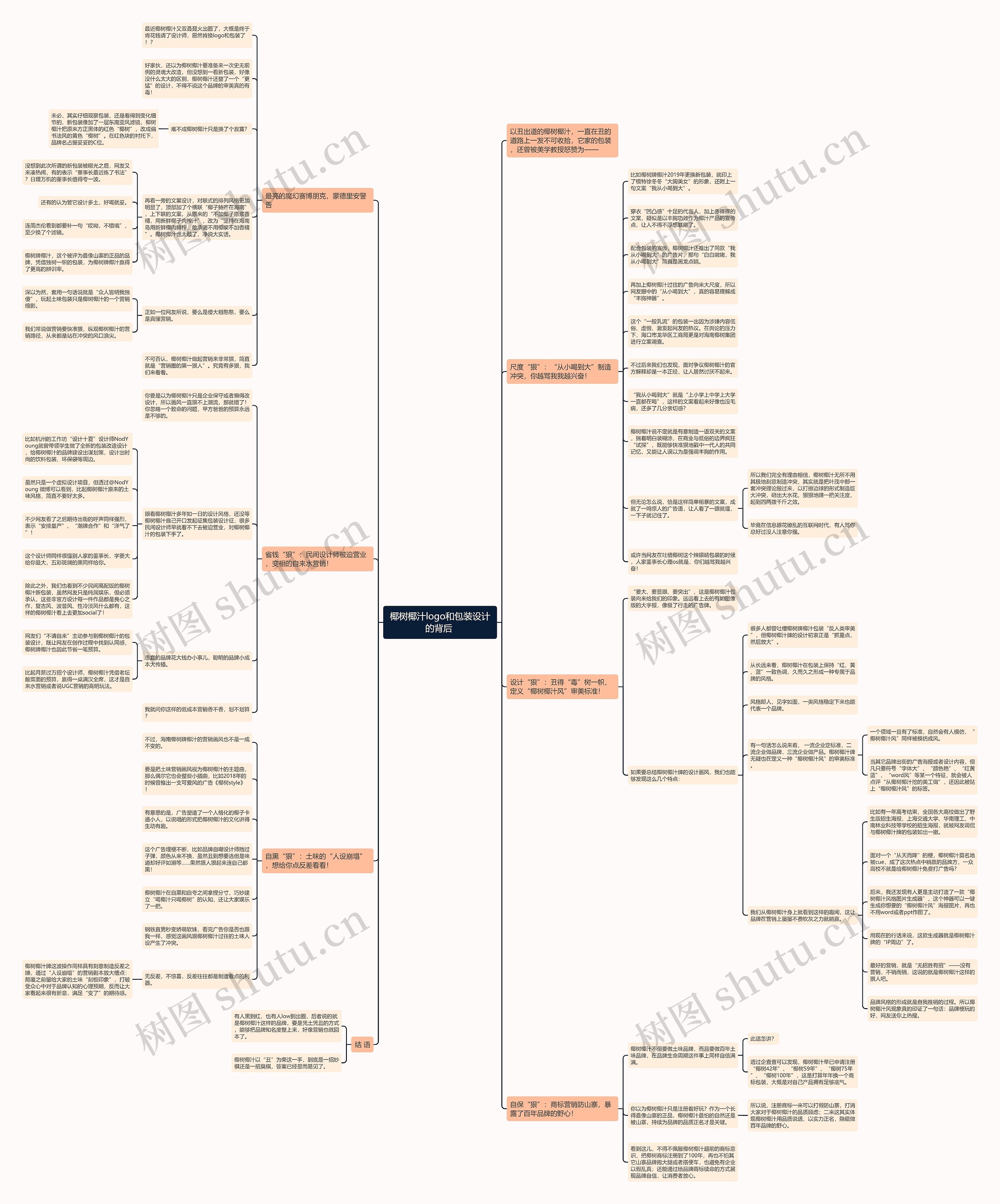 椰树椰汁logo和包装设计的背后 思维导图