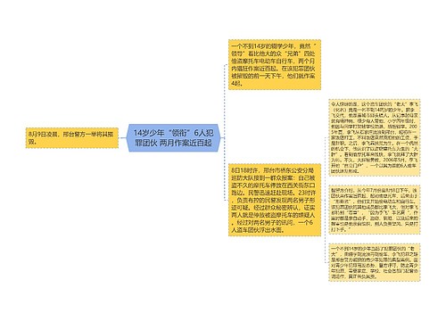 14岁少年“领衔”6人犯罪团伙 两月作案近百起