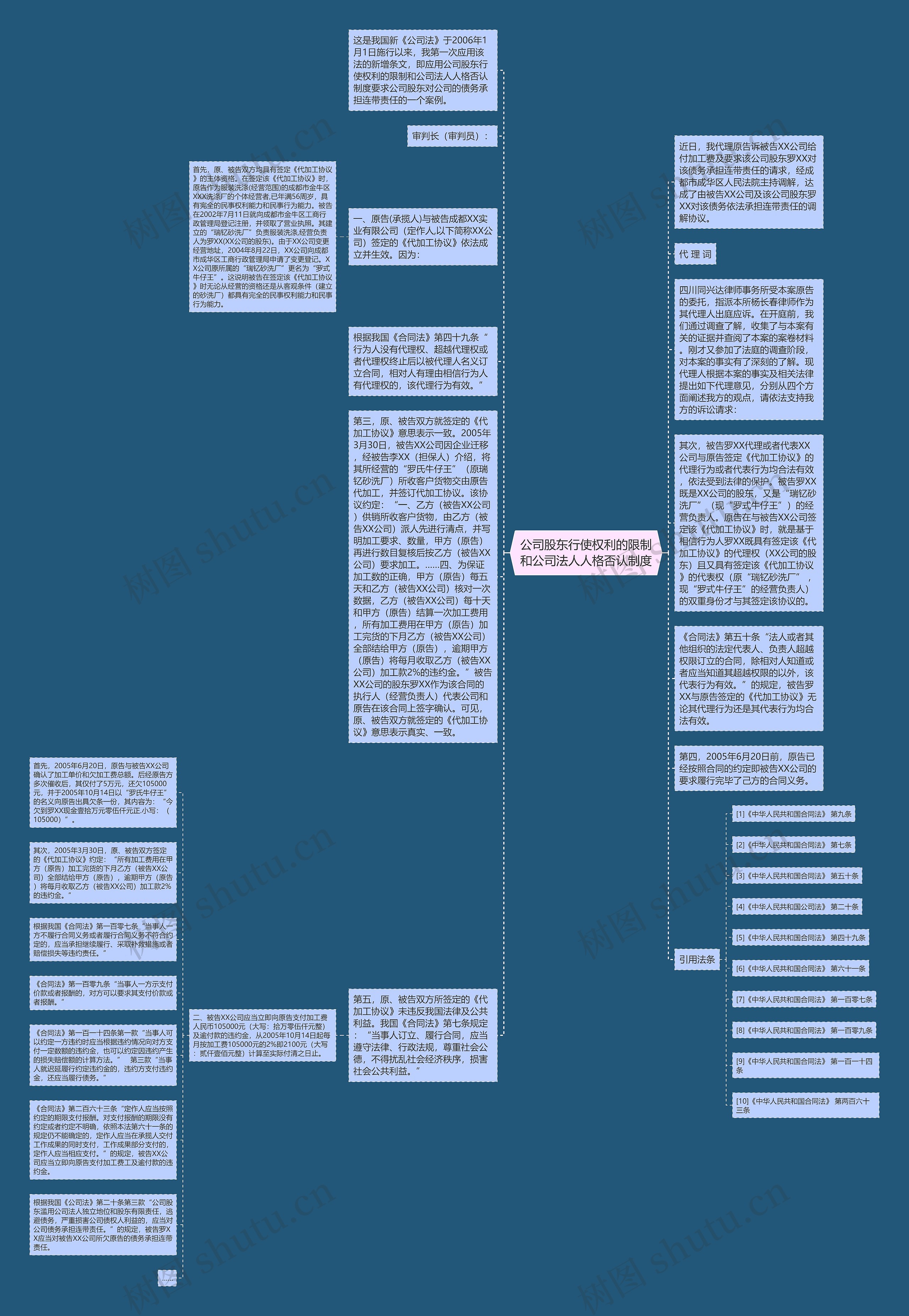 公司股东行使权利的限制和公司法人人格否认制度思维导图
