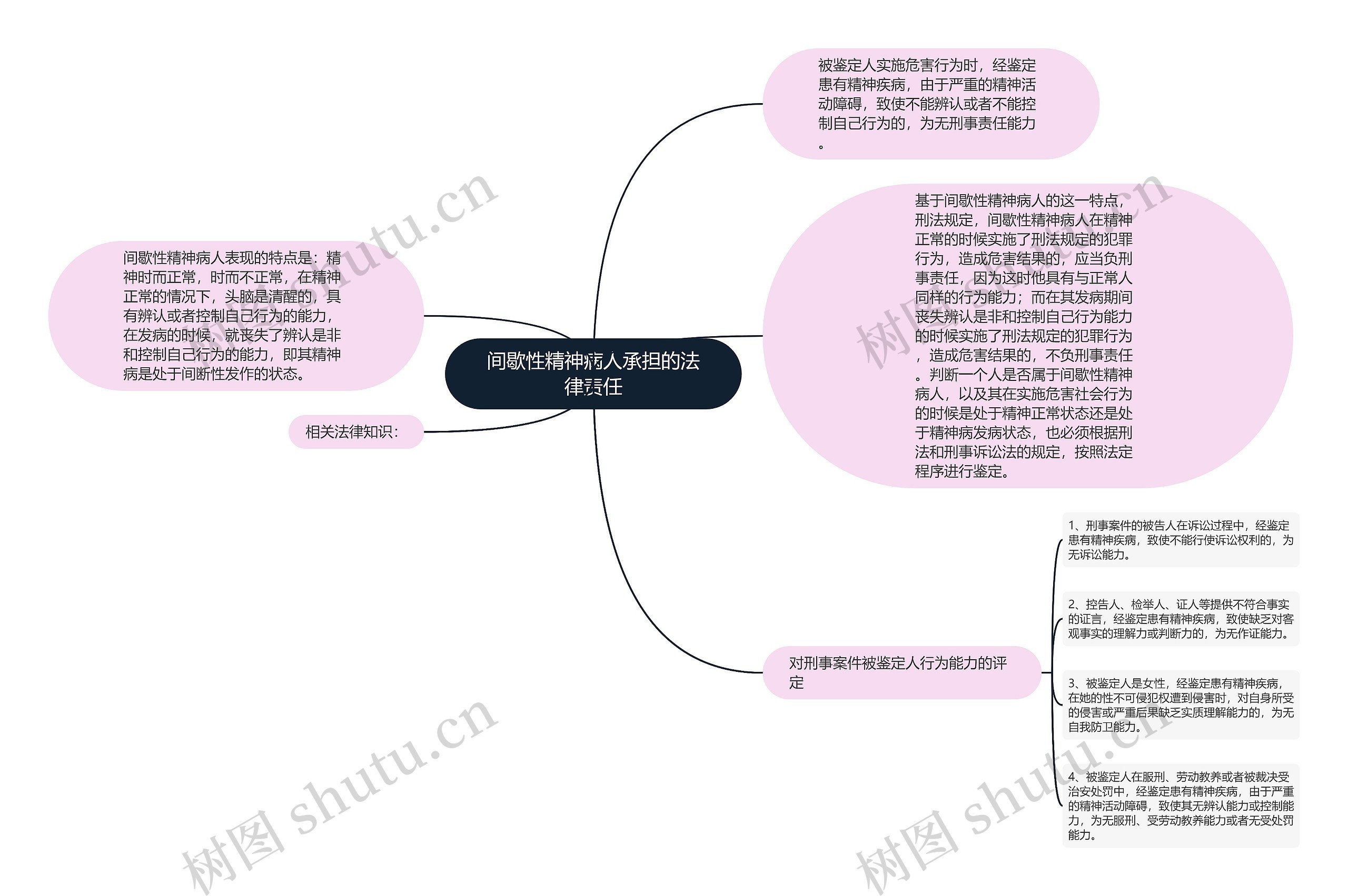 间歇性精神病人承担的法律责任思维导图