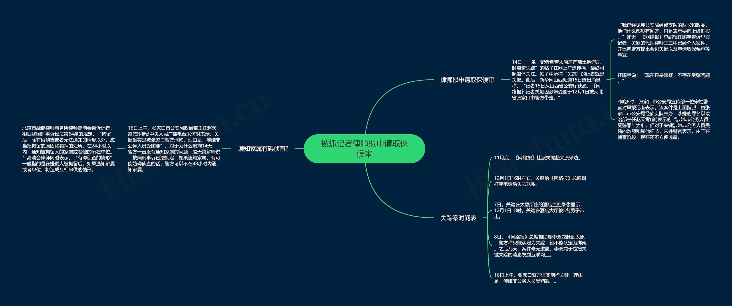 被抓记者律师拟申请取保候审思维导图