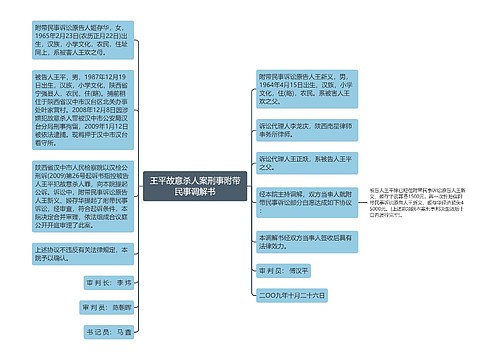 王平故意杀人案刑事附带民事调解书