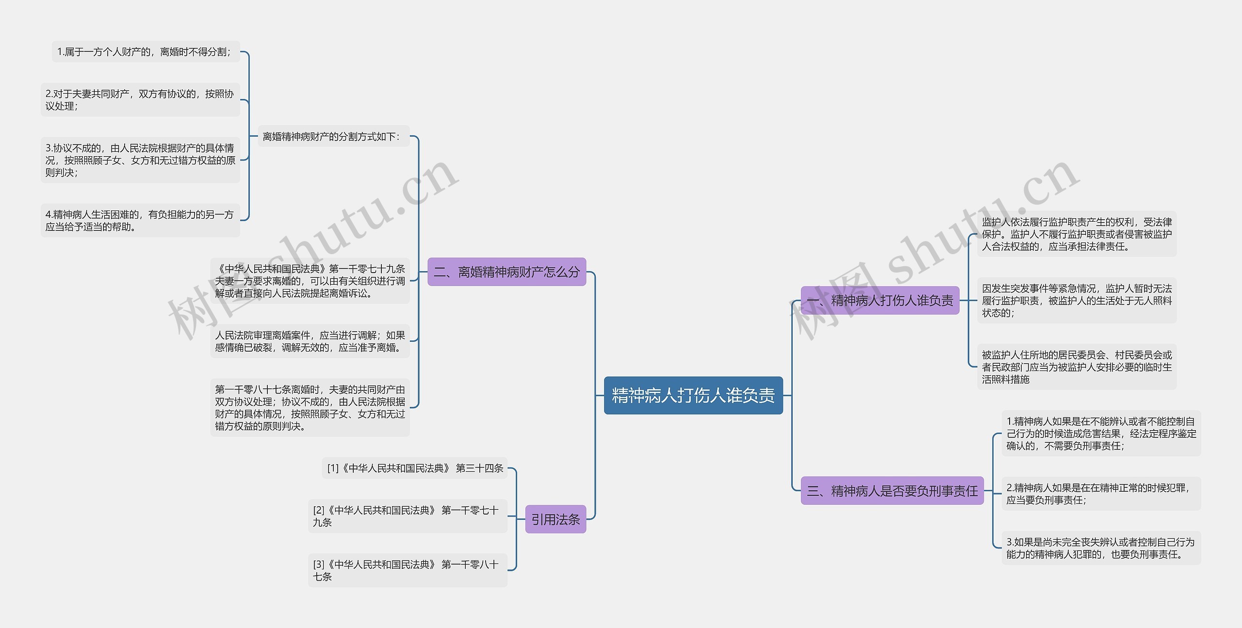 精神病人打伤人谁负责思维导图