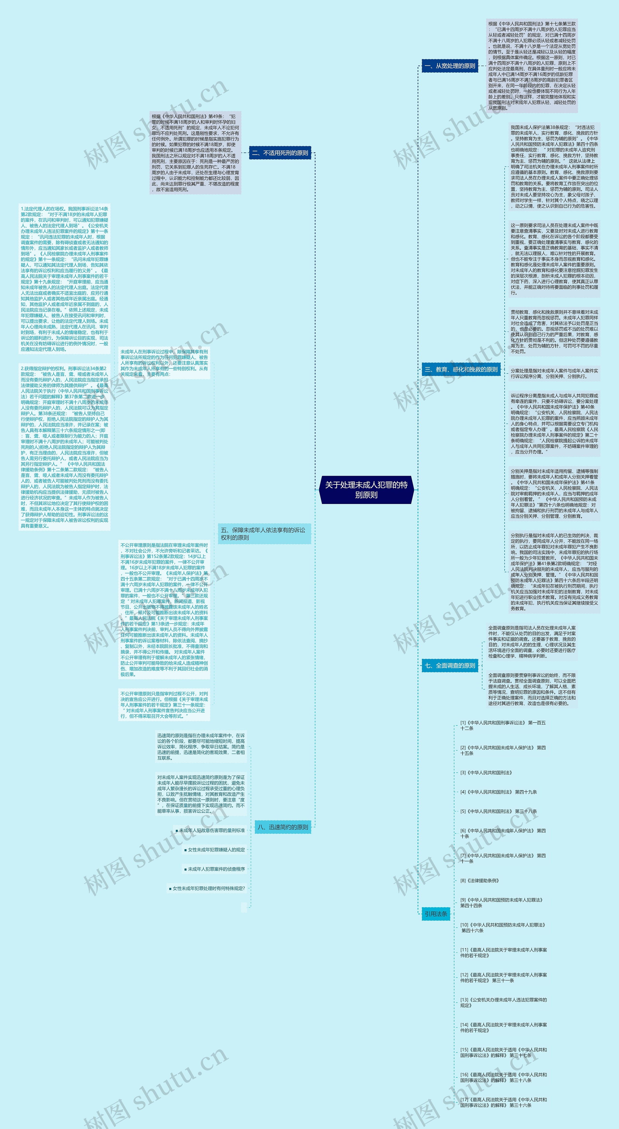 关于处理未成人犯罪的特别原则思维导图