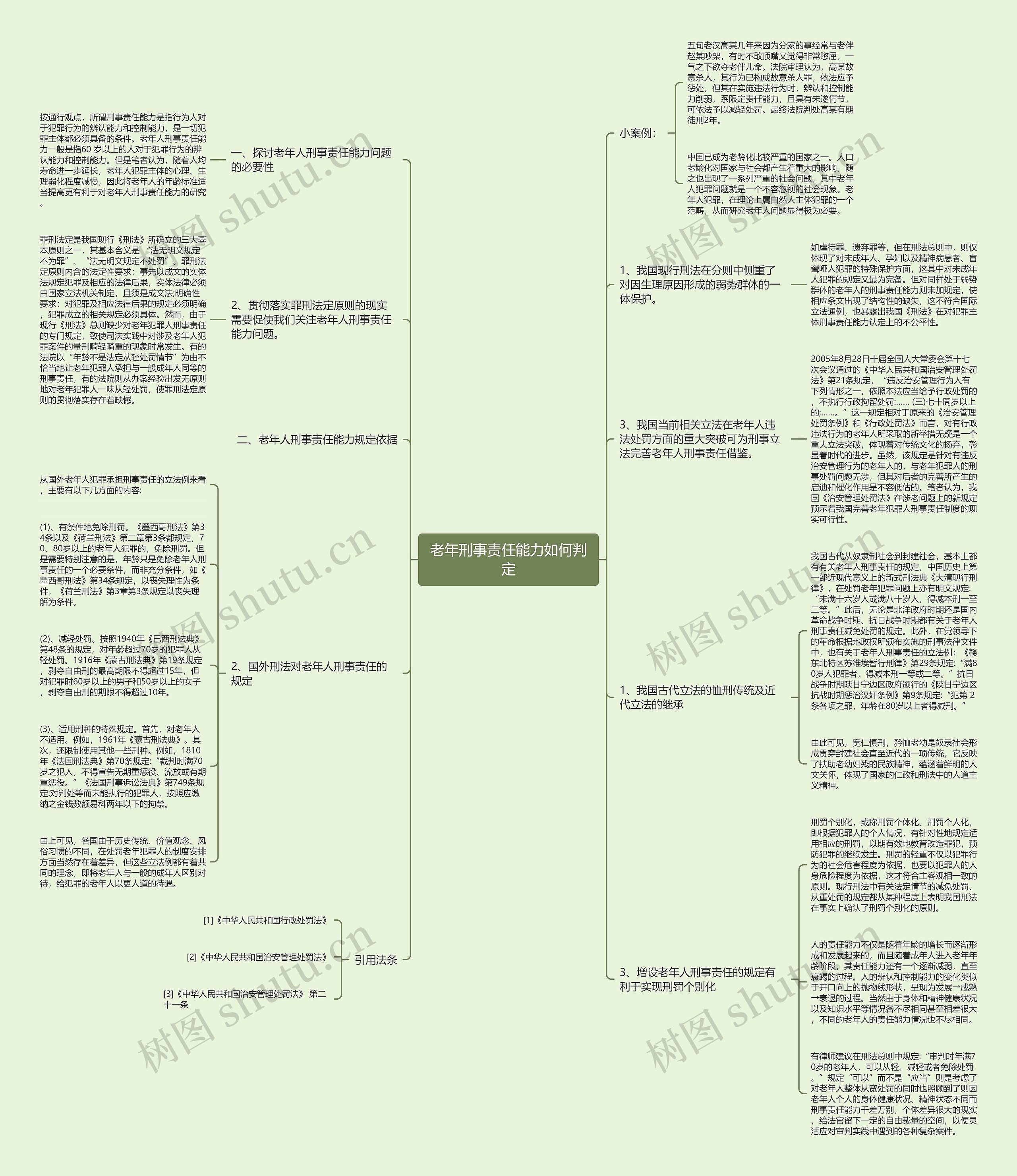 老年刑事责任能力如何判定思维导图