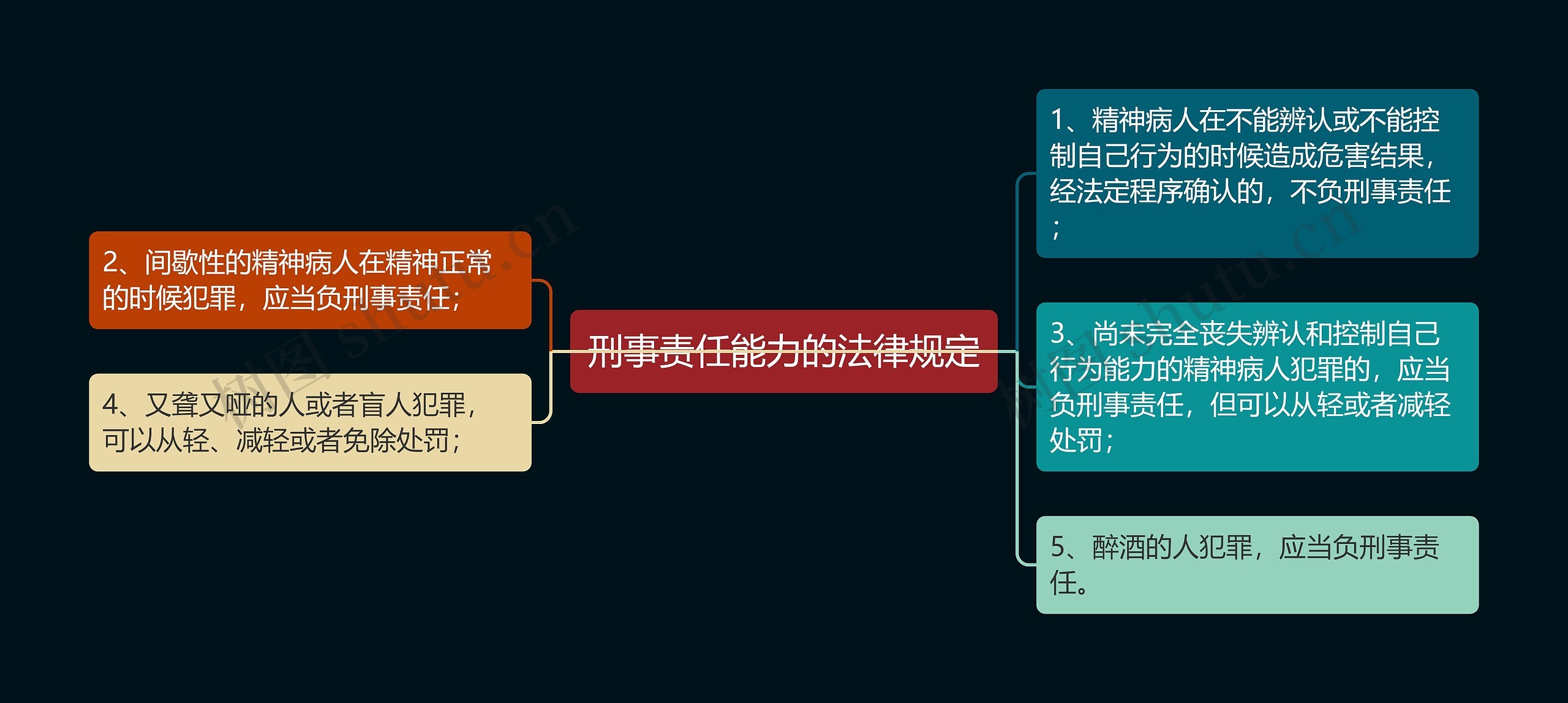 刑事责任能力的法律规定思维导图