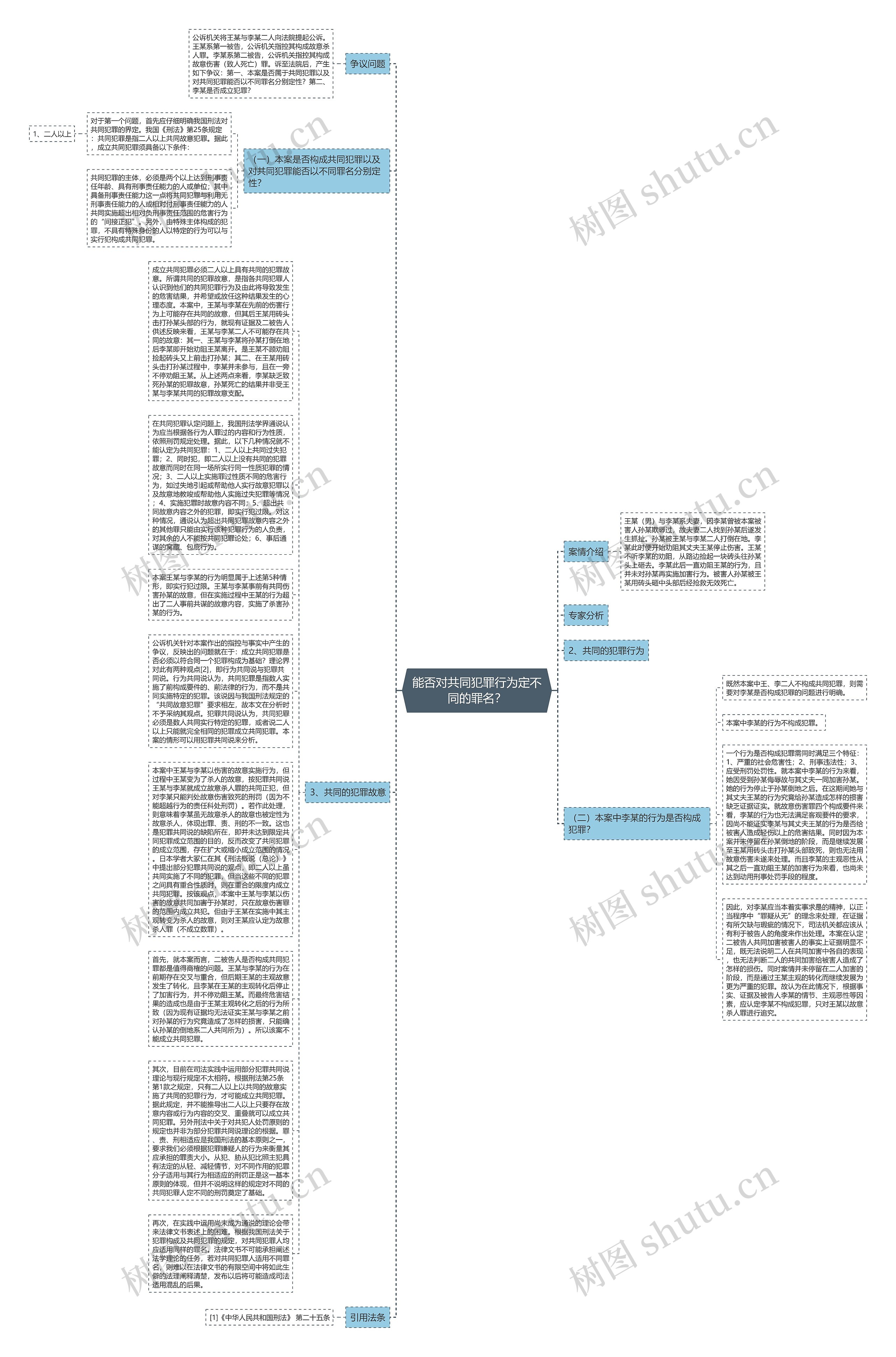 能否对共同犯罪行为定不同的罪名？思维导图
