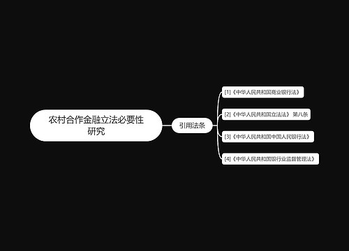 农村合作金融立法必要性研究