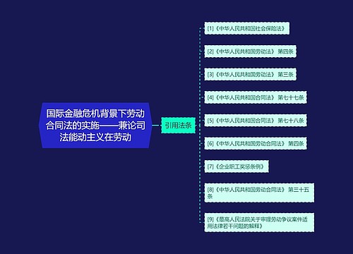 国际金融危机背景下劳动合同法的实施——兼论司法能动主义在劳动