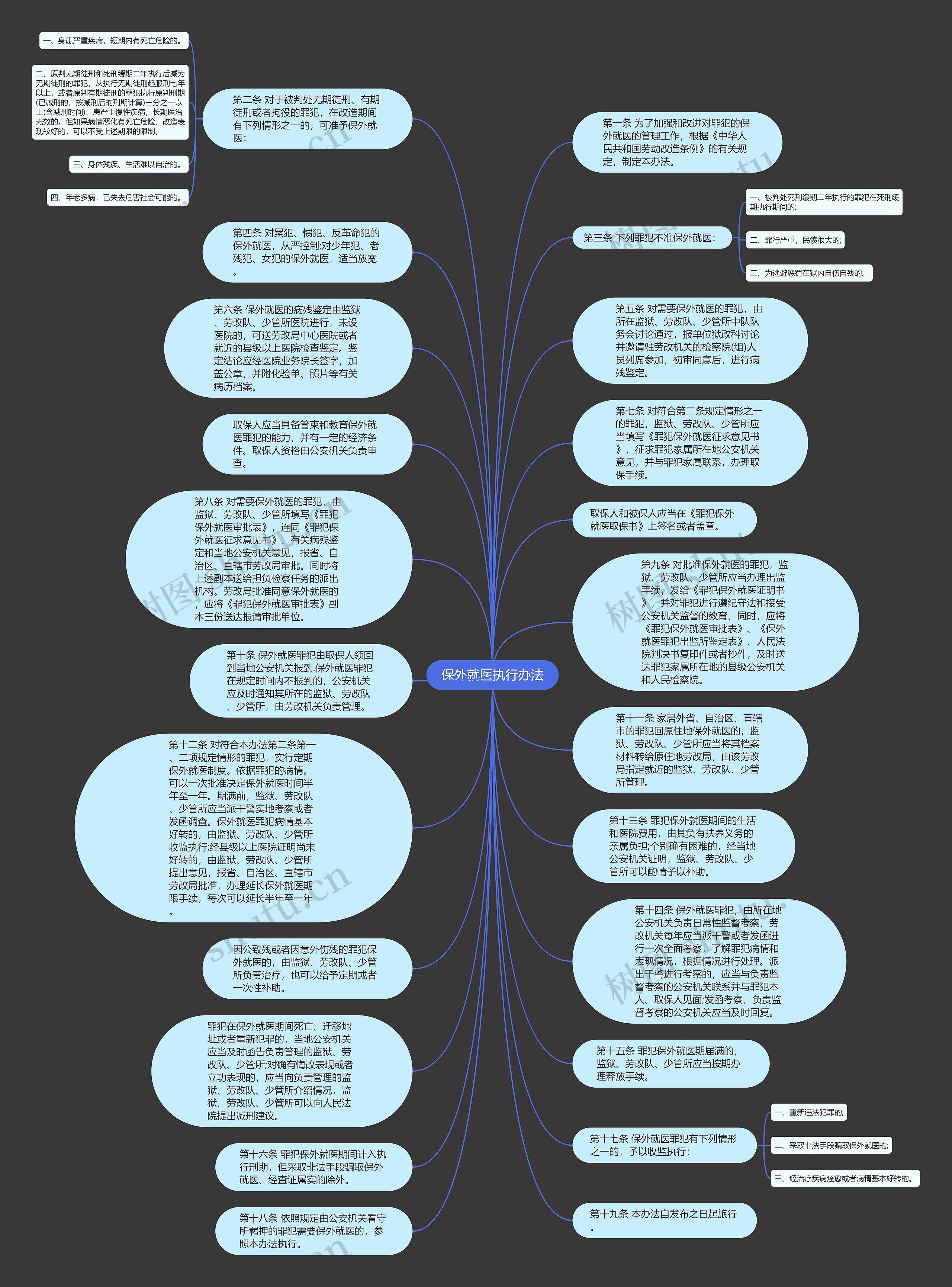 保外就医执行办法思维导图