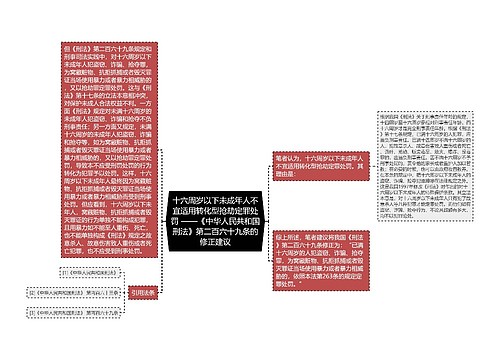 十六周岁以下未成年人不宜适用转化型抢劫定罪处罚 ——《中华人民共和国刑法》第二百六十九条的修正建议