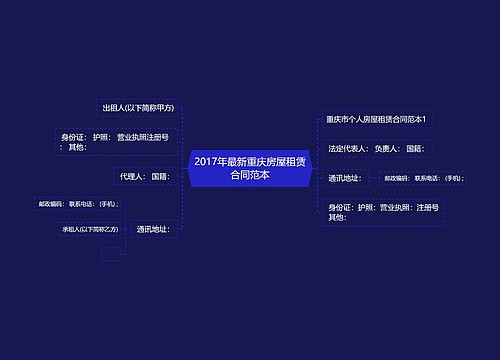 2017年最新重庆房屋租赁合同范本