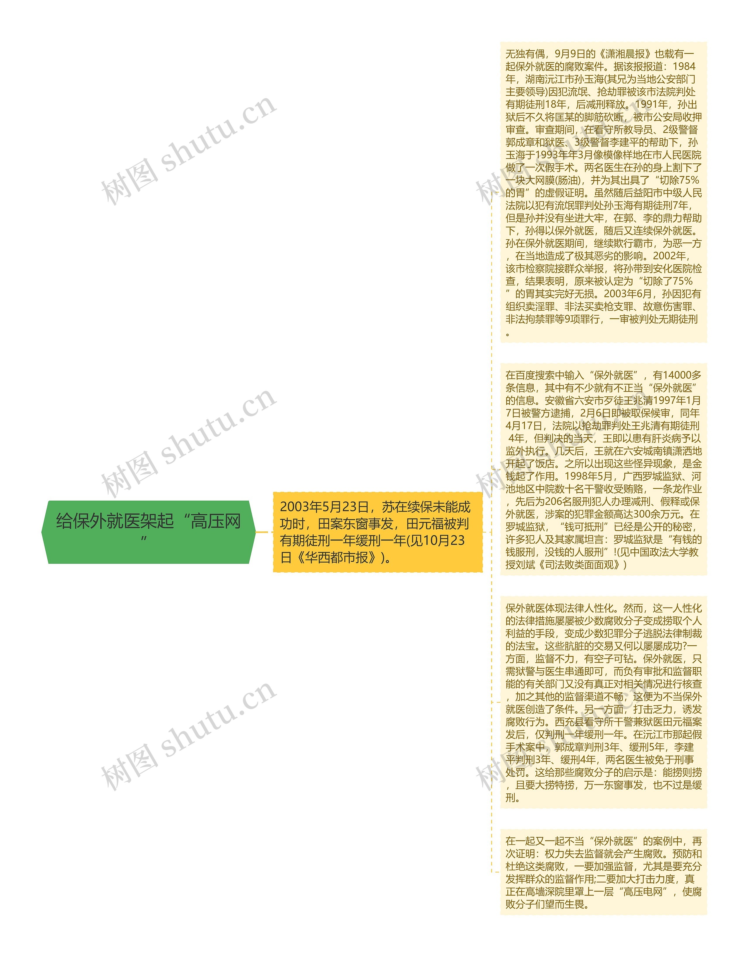 给保外就医架起“高压网”思维导图