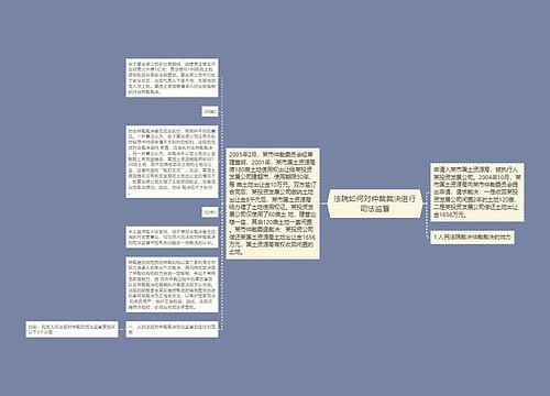 法院如何对仲裁裁决进行司法监督