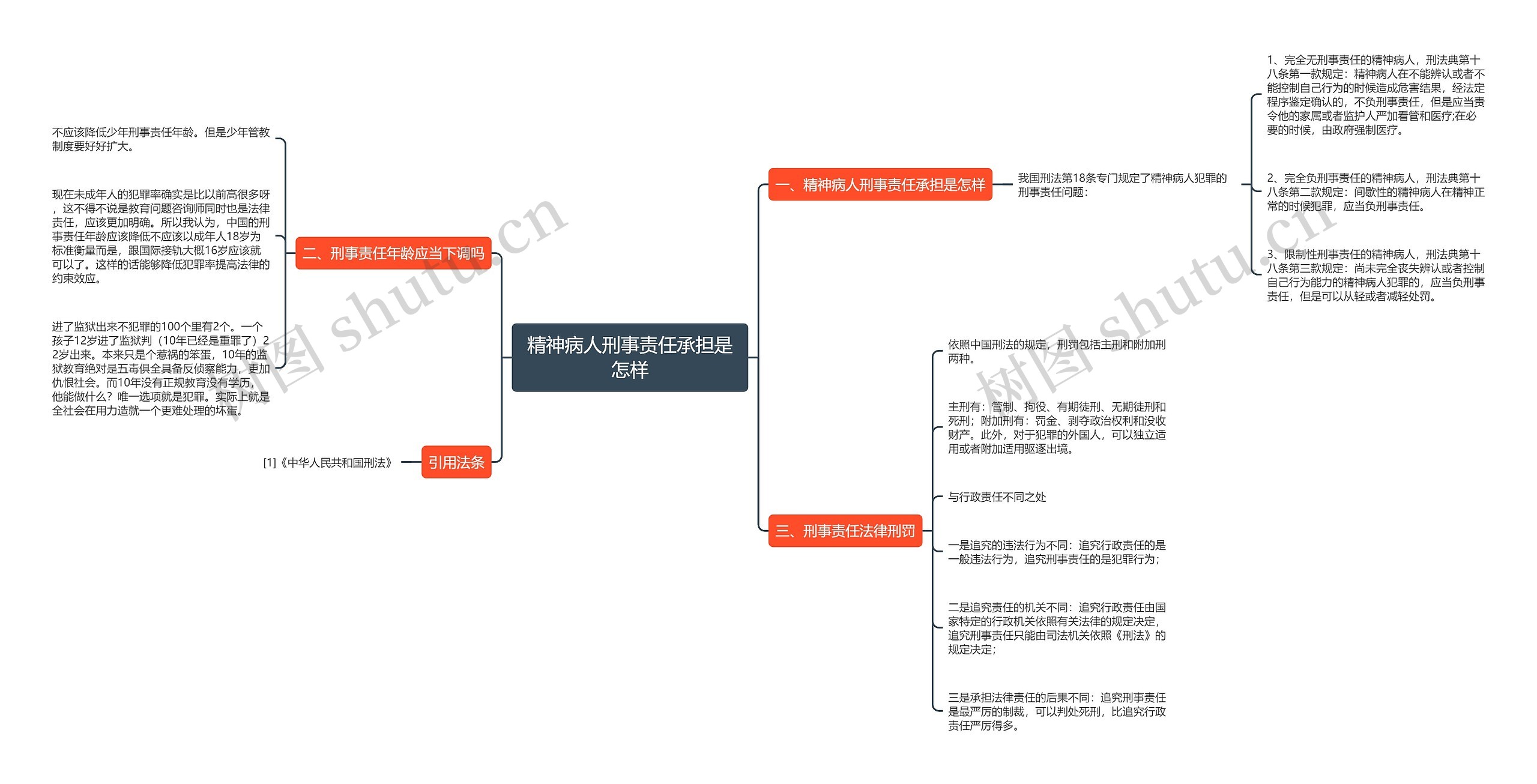 精神病人刑事责任承担是怎样思维导图