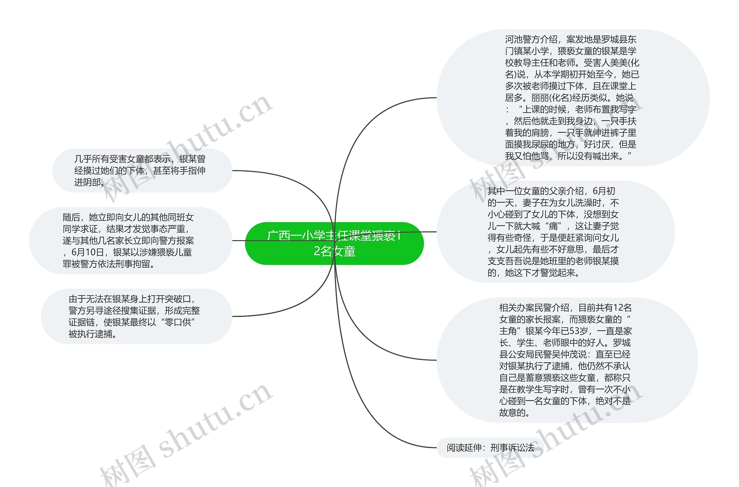 广西一小学主任课堂猥亵12名女童思维导图