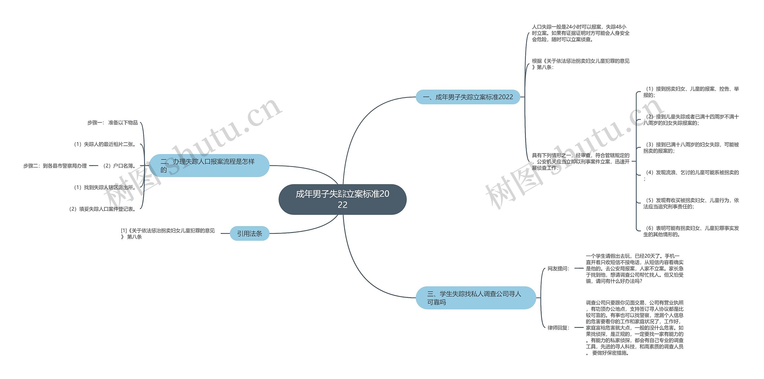 成年男子失踪立案标准2022思维导图