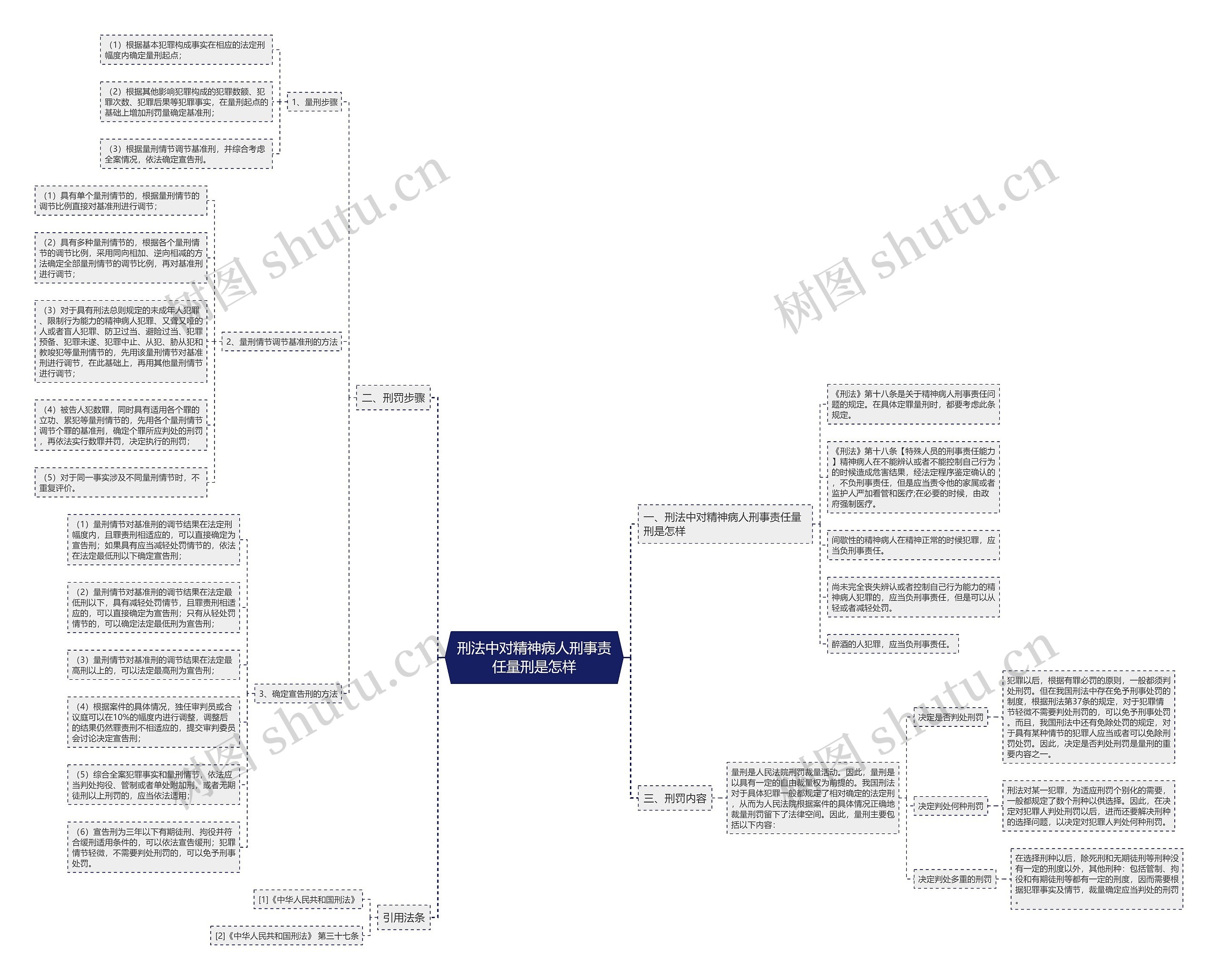刑法中对精神病人刑事责任量刑是怎样思维导图