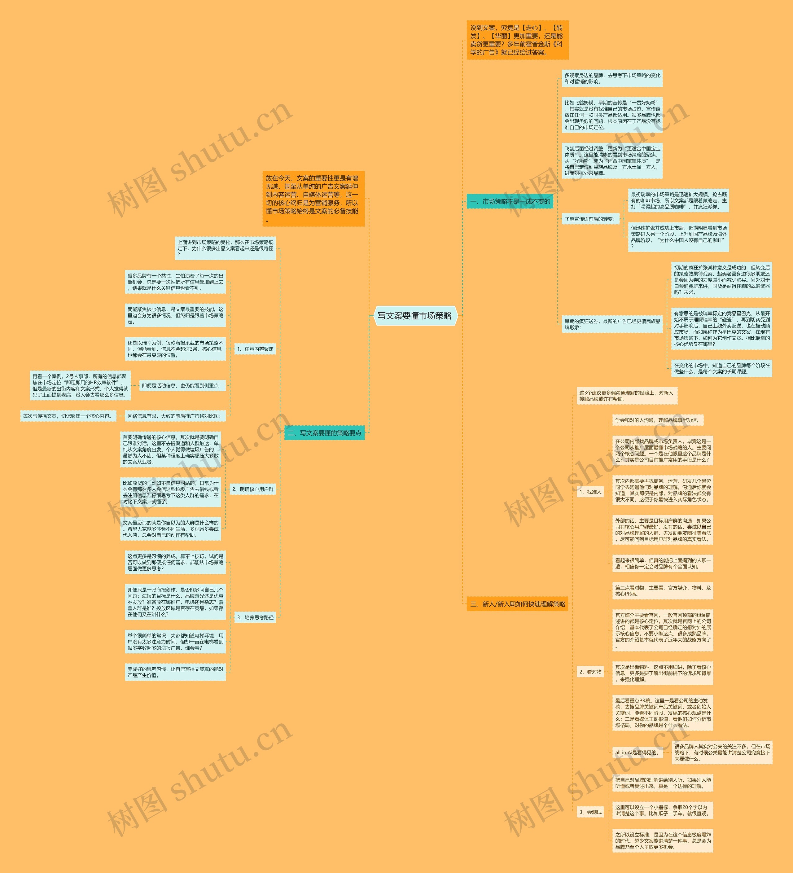 写文案要懂市场策略 思维导图