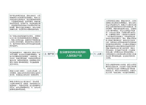 取保候审的种类有两种：人保和财产保