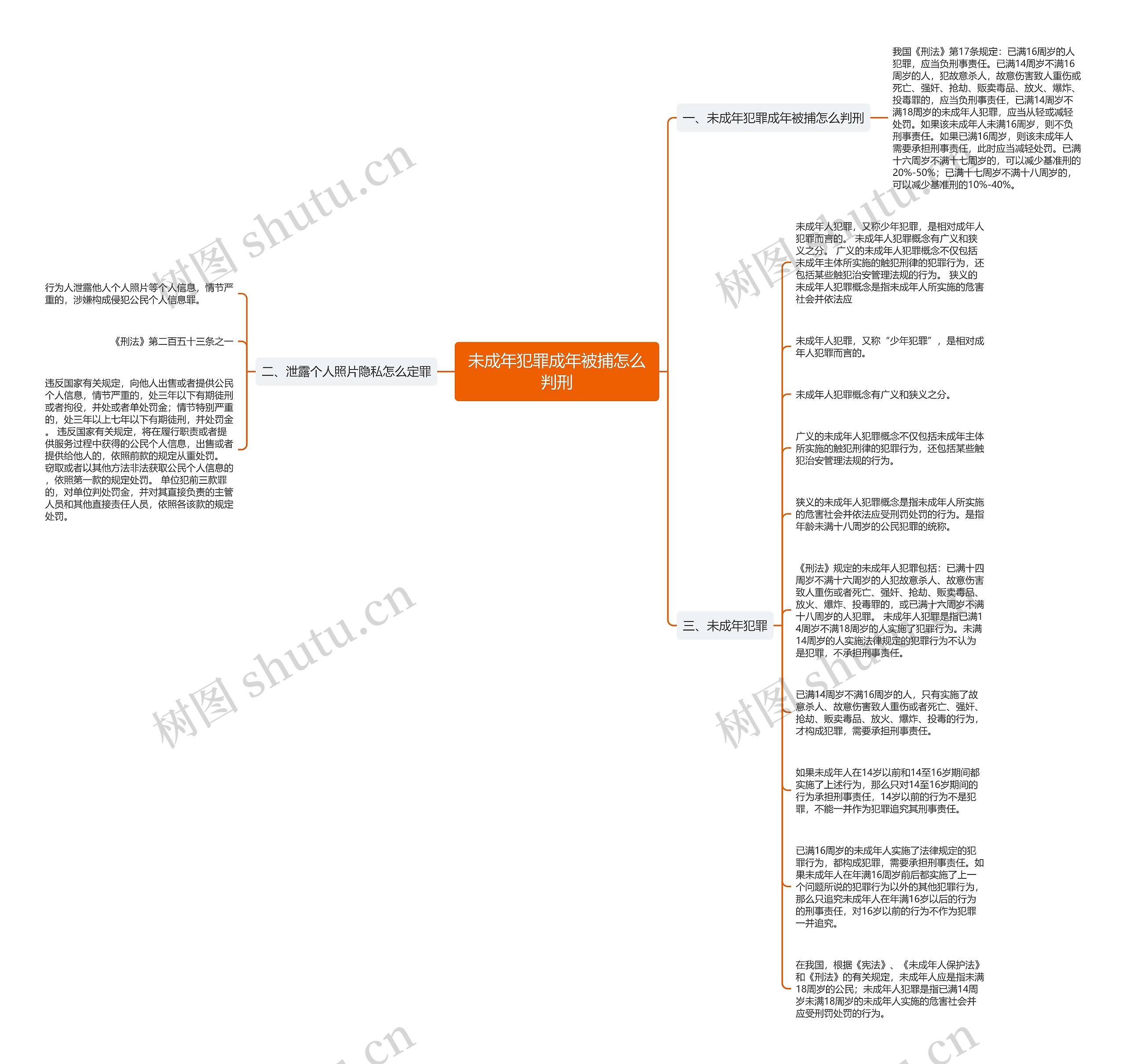 未成年犯罪成年被捕怎么判刑思维导图