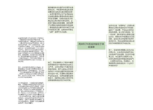 两岸ECFA签成关键在于早收清单