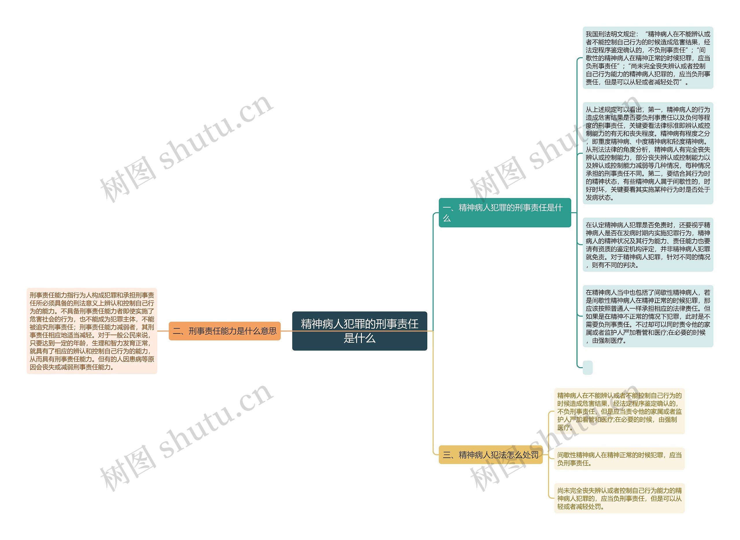 精神病人犯罪的刑事责任是什么思维导图