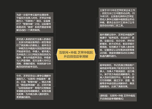 互联网+仲裁 芝罘仲裁院开启微信庭审调解