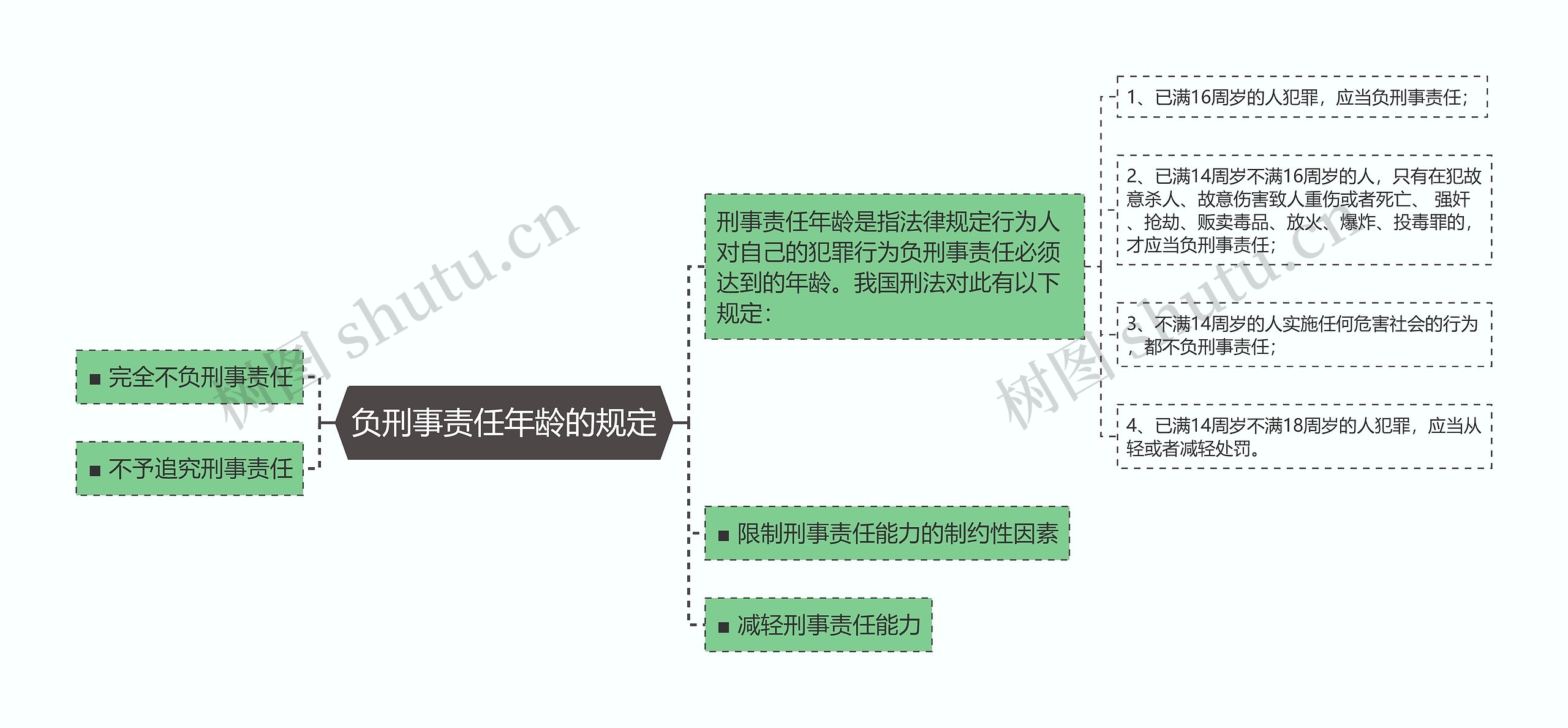 负刑事责任年龄的规定思维导图