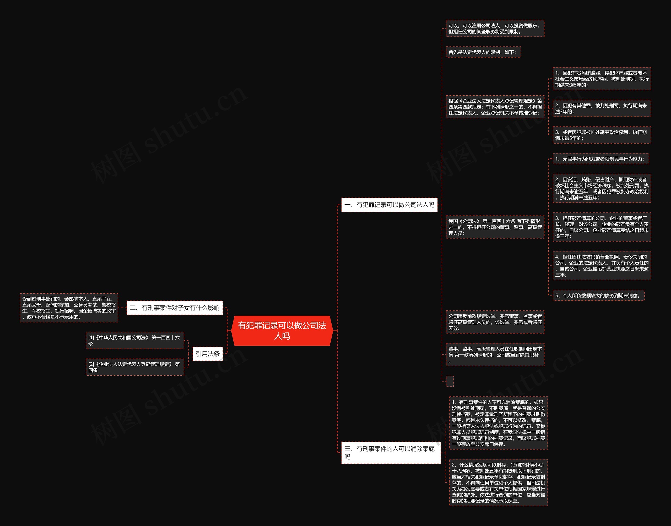 有犯罪记录可以做公司法人吗思维导图