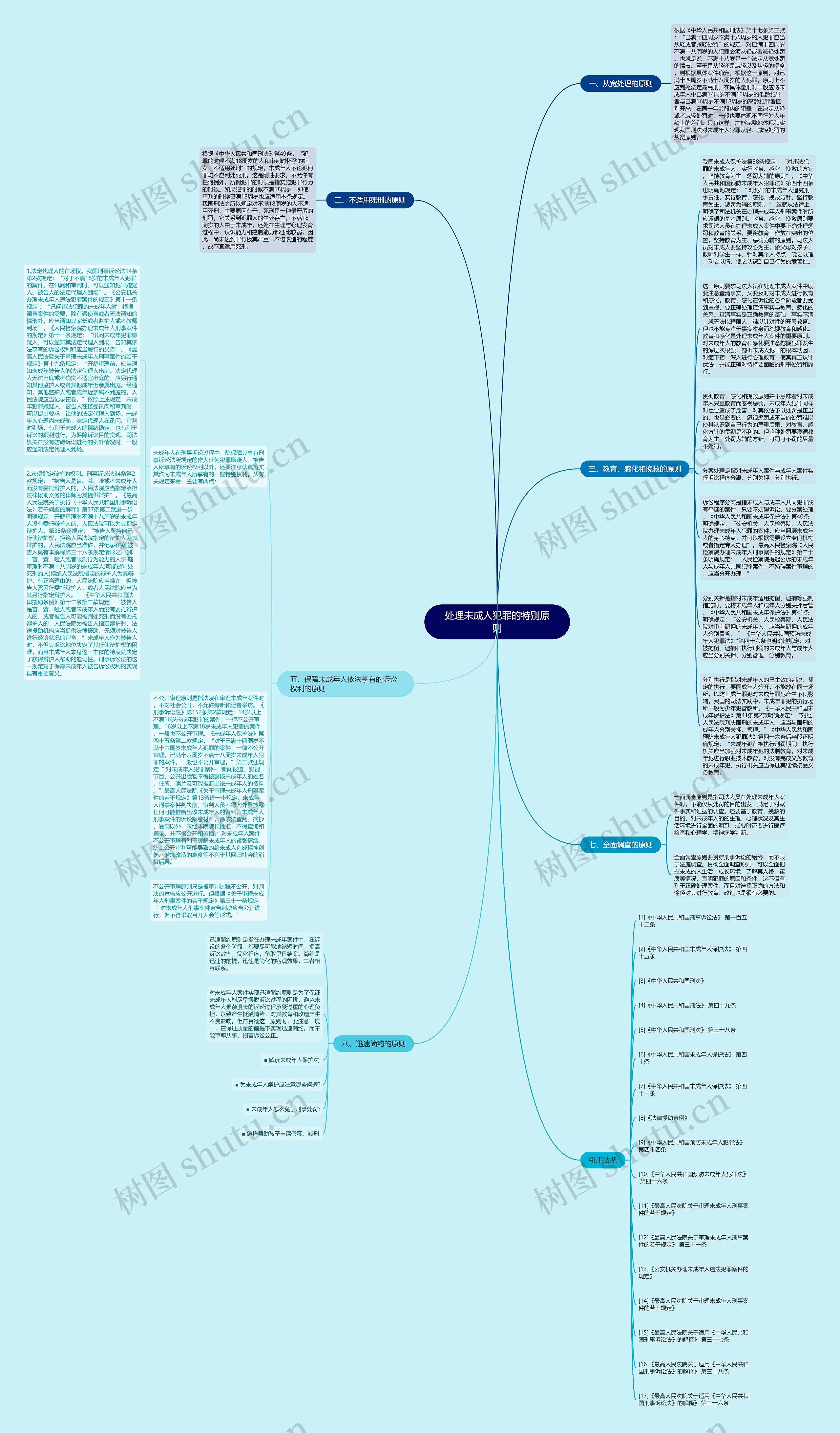 处理未成人犯罪的特别原则思维导图