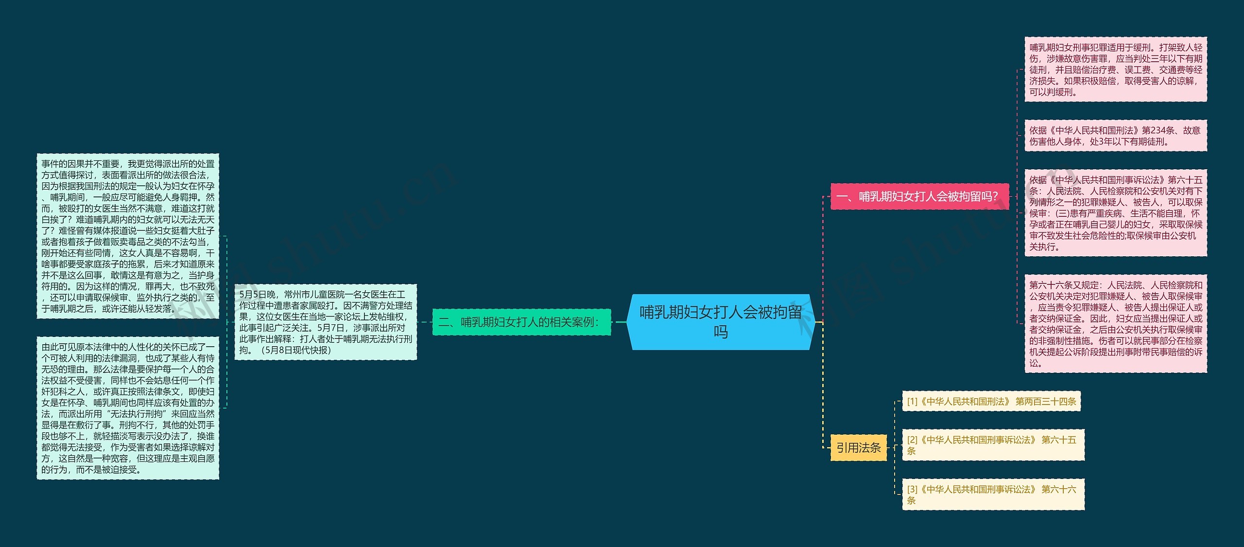 哺乳期妇女打人会被拘留吗思维导图