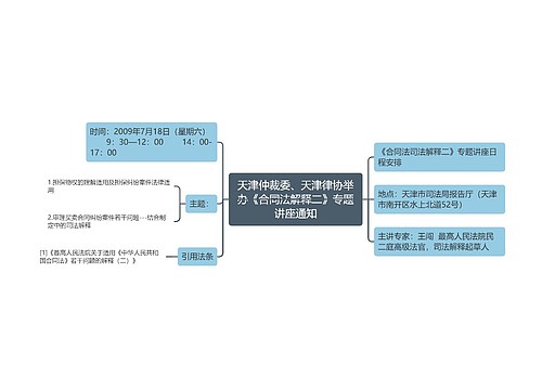 天津仲裁委、天津律协举办《合同法解释二》专题讲座通知