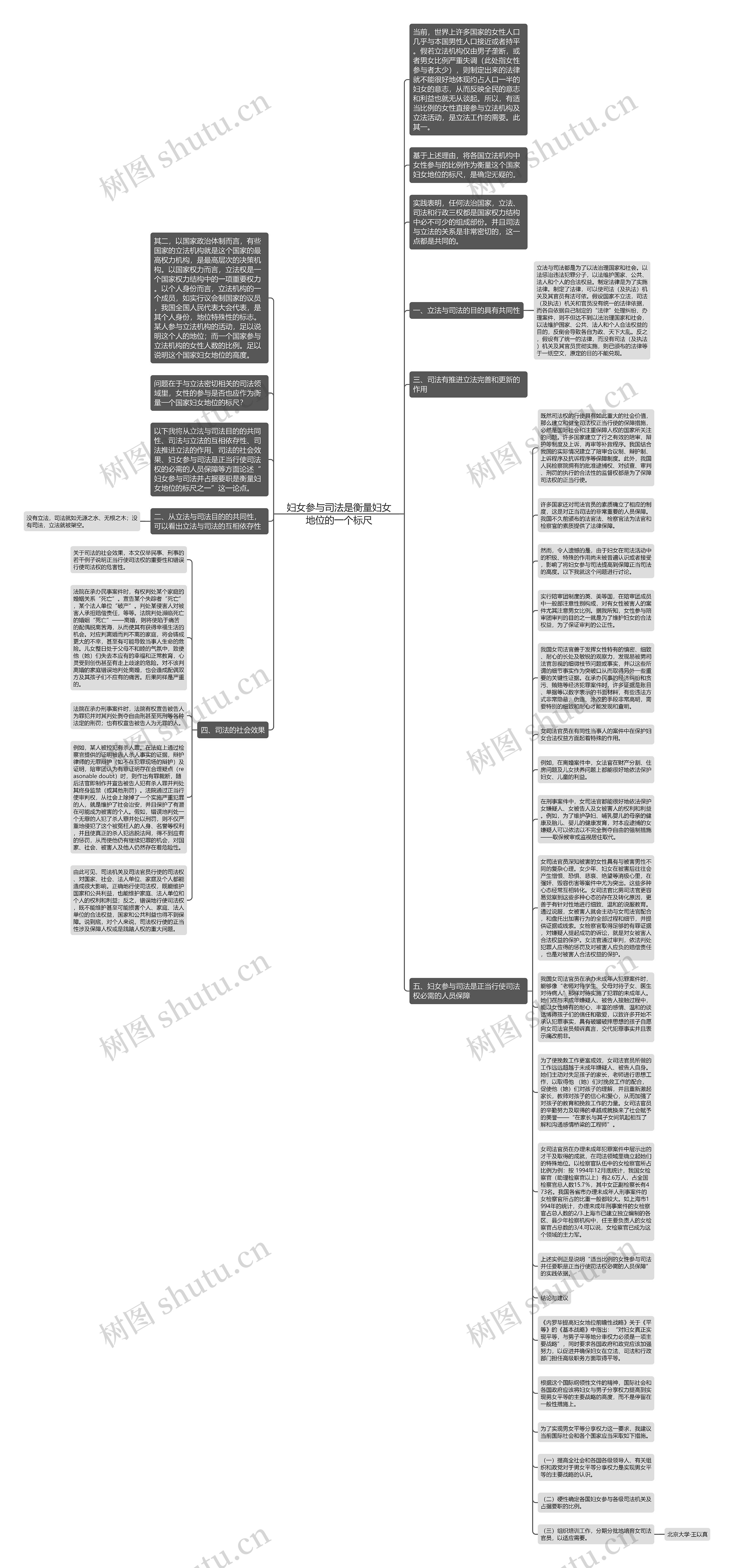 妇女参与司法是衡量妇女地位的一个标尺思维导图