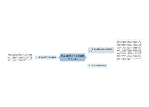 聚众斗殴罪与寻衅滋事罪哪个严重