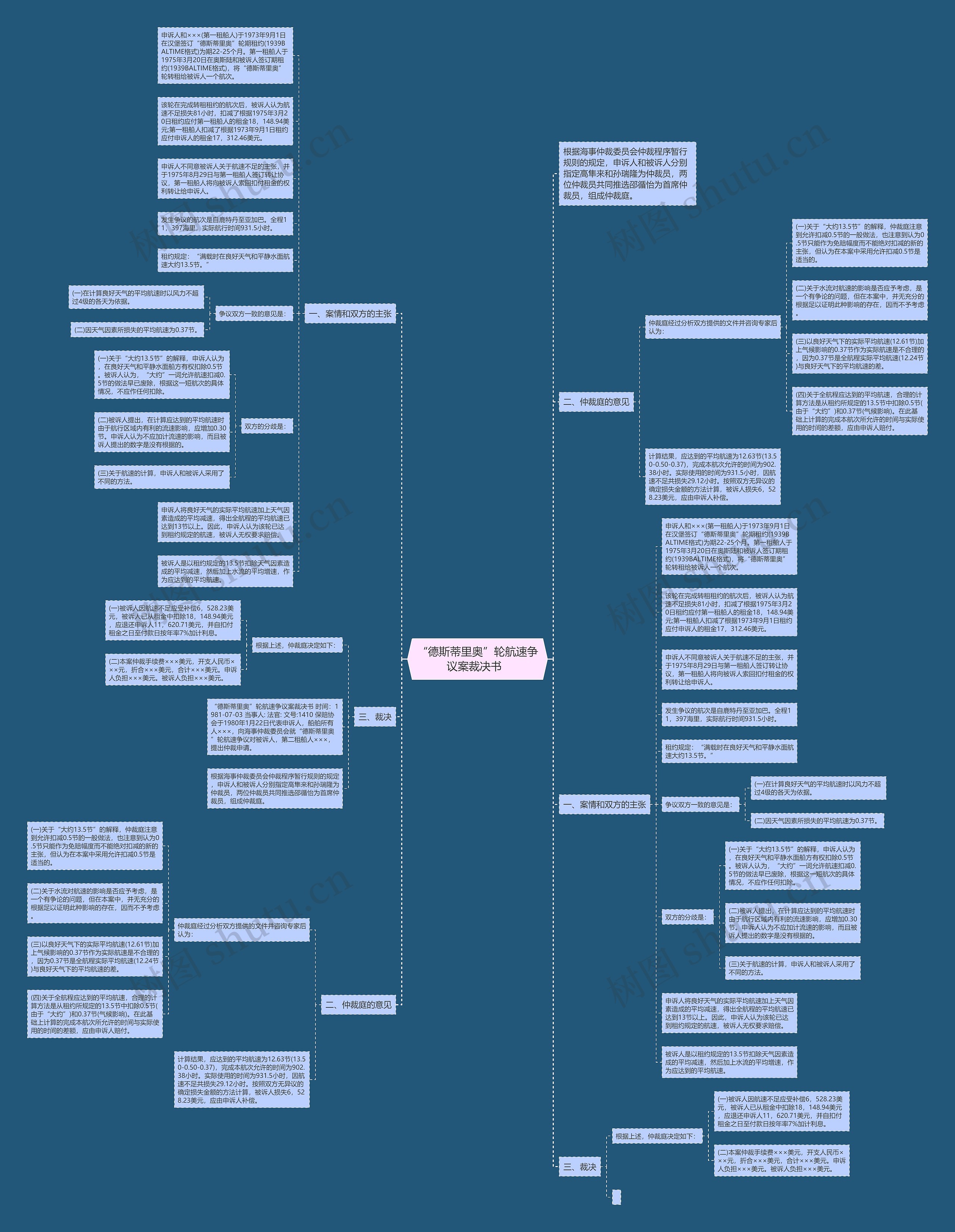 “德斯蒂里奥”轮航速争议案裁决书  思维导图