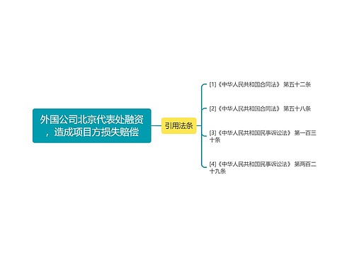 外国公司北京代表处融资，造成项目方损失赔偿