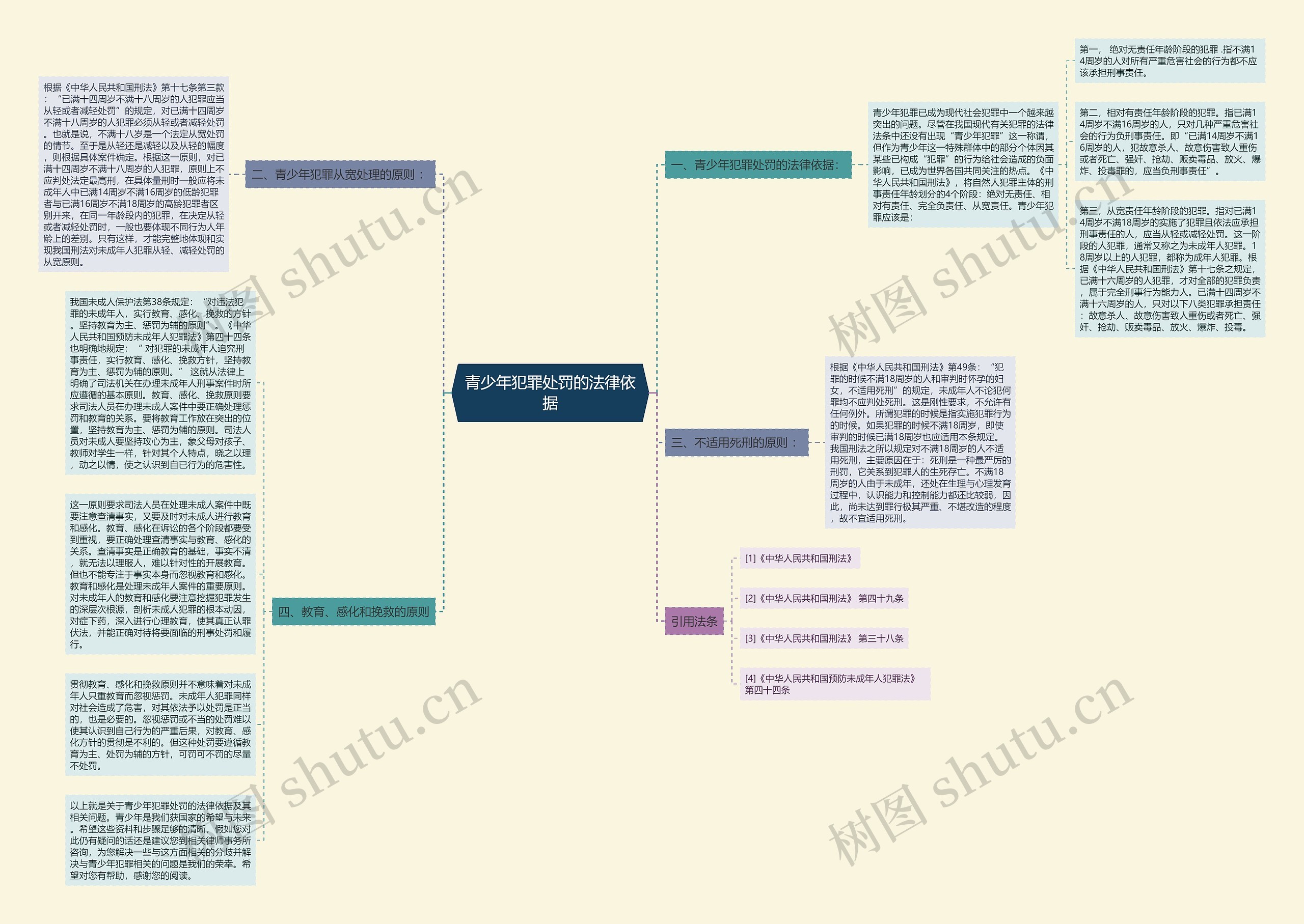 青少年犯罪处罚的法律依据思维导图