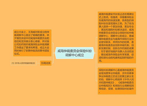 威海仲裁委员会保险纠纷调解中心成立