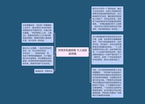 市民手机遭病毒 个人信息频泄露