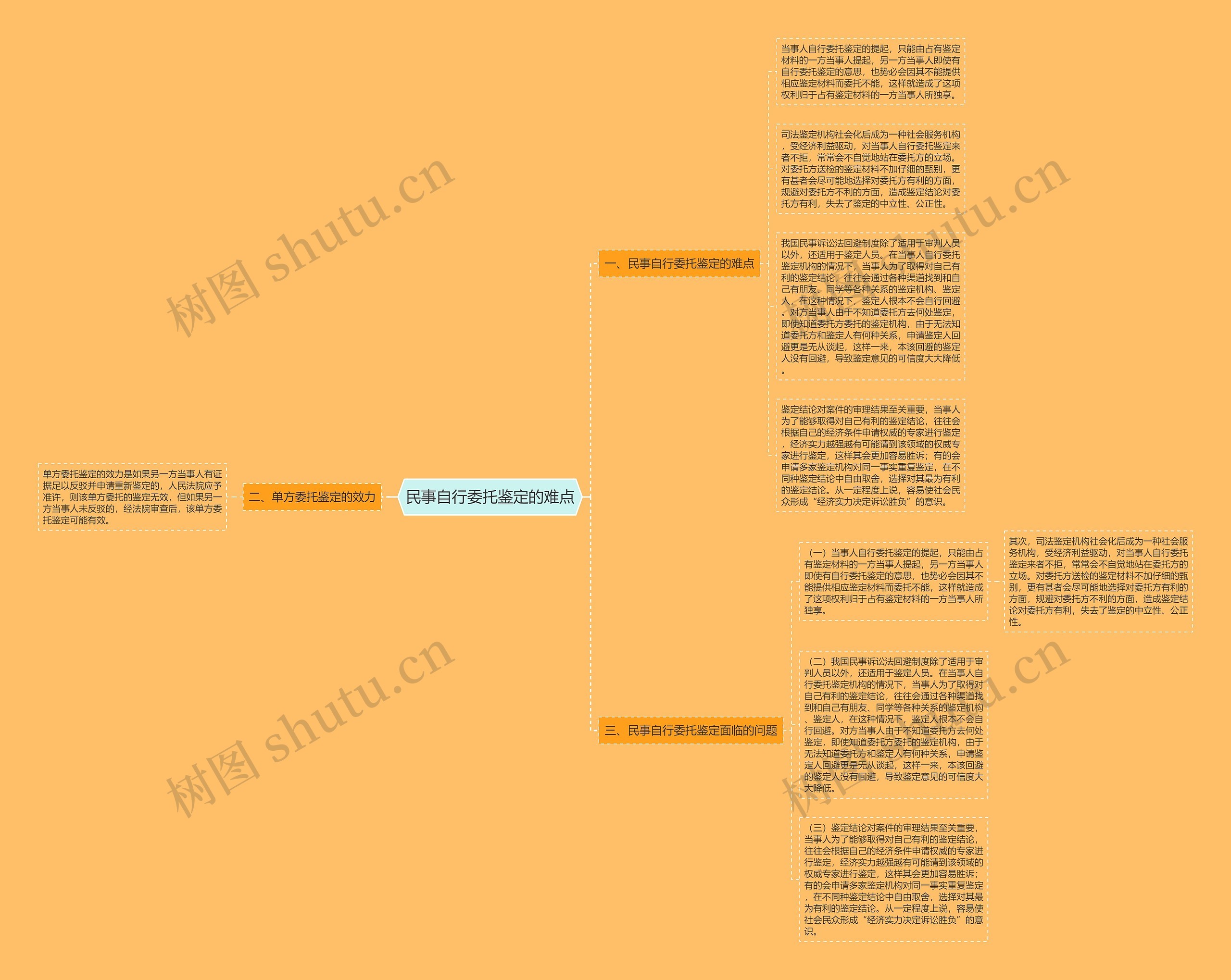民事自行委托鉴定的难点思维导图